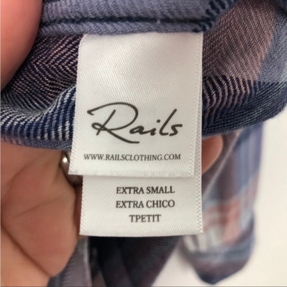 Rails Hunter Coast Apricot Cream Button Front Top Flannel Size X-Small EUC - Picture 7 of 9